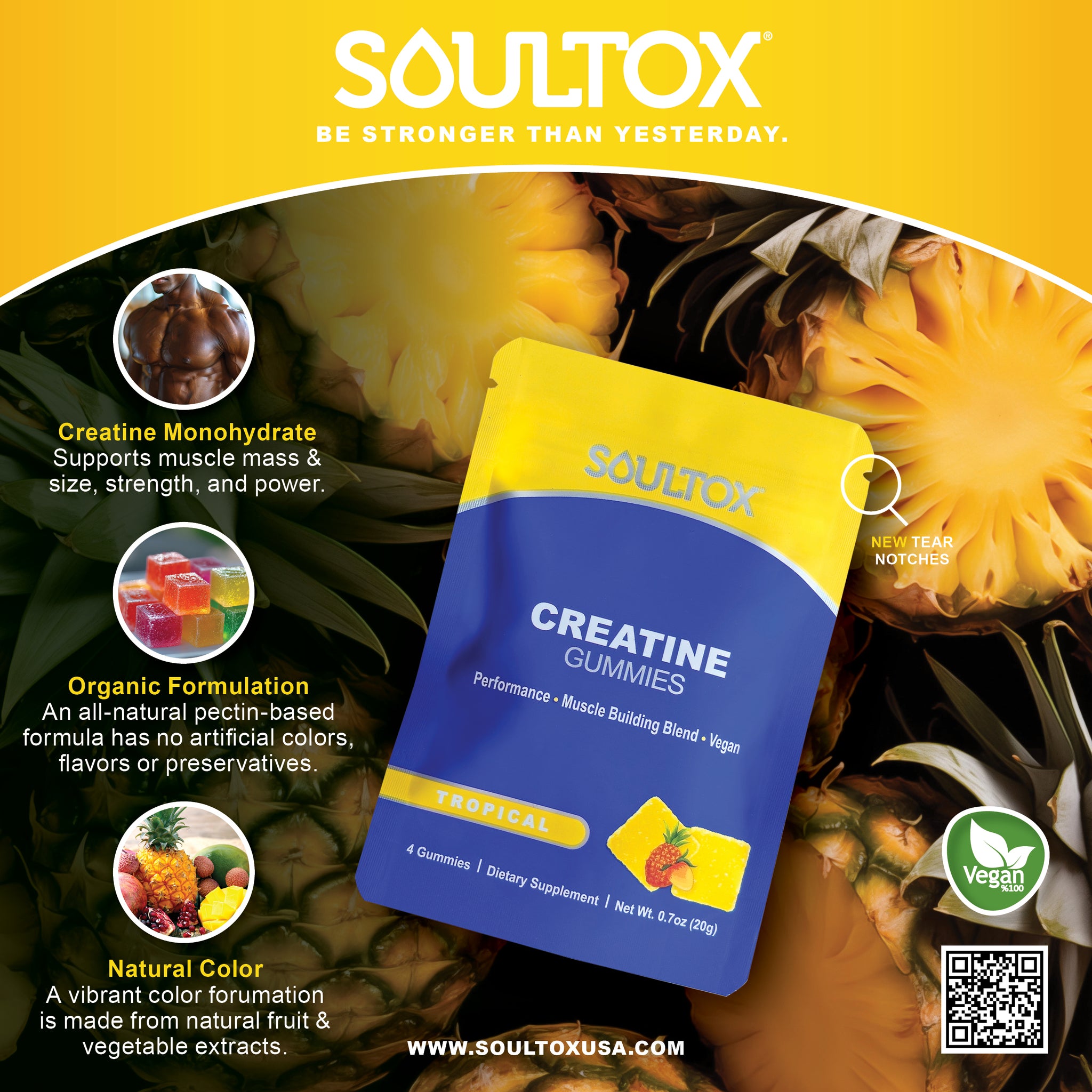 Soultox CREATINE Muscle Building Gummies - Lucky Soul
